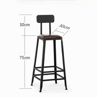Tabouret de Bar à Cadre en Fer Moderne avec Dossier Haut Confortable pour Salle à Manger Chambre d'Hôtel-pour Salon Cuisine Pub Meubles
