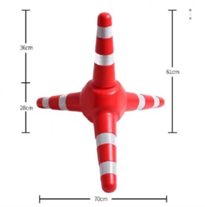 Cônes de signalisation routière, cônes d'entraînement sportif avec film réfléchissant PVC 360. Haute visibilité pour le contrôle du trafic - Product Image 5