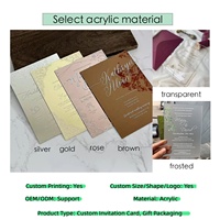 Invitations de mariage de haute qualité avec impression UV, design personnalisé, cartes de mariage en plexiglas miroir doré pour les invitations de fête
