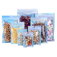 Emballage personnalisé transparent refermable, sac holographique imprimé, sac en mylar, emballage plastique