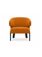 Fauteuil d'appoint moderne en tissu orange avec pieds en métal noir, fauteuil confortable pour salon et chambre à coucher