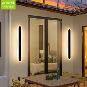 Lumière murale linéaire LED solaire extérieure <span class=keywords><strong>de</strong></span> haute qualité durable, IP65 étanche, diffuseur en PC, pour usage résidentiel et commercial en extérieur - Product Image 1