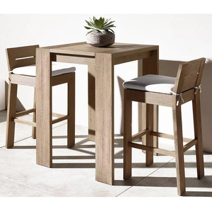 2 CHỖ NGỒI khu nghỉ mát hồ bơi bên thanh cao Bàn và ghế Phân đồ nội thất ngoài trời Bộ Gỗ Tếch - Product Image 1