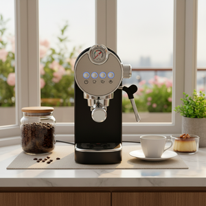 เครื่องชงกาแฟเอสเพรสโซกึ่งอัตโนมัติ AZ-EM1517B แบบปุ่มกด 15 บาร์ ขนาดกะทัดรัด สำหรับใช้ในบ้าน พร้อมตกแต่งด้วยพลาสติก - Product Image 2