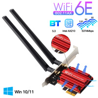 Tarjeta WIFI6 PCIE AX210 AX200 WIFI6E 1800M 3000M 5400M WIFI6 PCIE Tarjeta de Red de Triple Banda