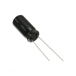 ตัวเก็บประจุแบบรูทะลุ UHD1E471MPD6 รุ่นดั้งเดิม  อลูมิเนียม 470uF 20% 25V แบบขาเสียบ - Product Image 1