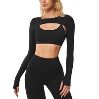 Vente en gros de vêtements de yoga à manches longues, ensembles de sport sans couture pour femmes, ensembles de gym pour femmes, Ropa De Mujer Yoga Set