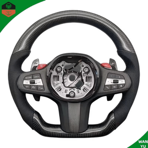 Volante de Cuero Semiperforado con Fibra de Carbono Forjada y LED para <span class=keywords><strong>BMW</strong></span> Serie G G11 G12 G20 G21 M3 G80 G81 M4 G82 G83 G30 G31 G32 G01 - Product Image 2