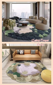 Tapis moderne en laine de Nouvelle-Zélande et acrylique haut de gamme, à poils longs, écologique, motif floral, fabriqué à la machine, antidérapant, sur mesure pour la maison - Product Image 4