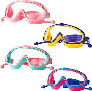 swim goggles for kids big frame no leaking anti fog waterproof macaron color swimming goggles custom logo swim goggles