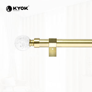 Ensemble de tringles à rideaux KYOK en alliage d'aluminium moderne avec embout carré, antirouille, haute résistance pour la décoration de la maison haut de gamme, le bureau et la salle de bain - Product Image 4