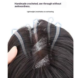 Topper de Cabello Humano 100% Real para Mujer, Base de Encaje Suizo, Color con Reflejos, Liso, para Cabello Fino, con Clip - Product Image 2