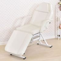 Lit de massage multifonctionnel en cuir véritable à 3 sections, lit de spa, lit de beauté pour hôtel, salle de sport, utilisation en extérieur, rose