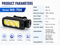 Lampe de travail LED rechargeable magnétique avec étanchéité IP33, focalisation réglable, portée du faisceau jusqu'à 900 m, pour la réparation automobile et l'utilisation industrielle