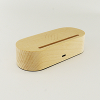 Base de lampe de nuit LED en bois minimaliste décorative avec motif animal, haut-parleur Bluetooth et télécommande - Idée cadeau artisanale