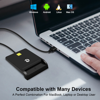 Lector de Tarjetas ZOWEETEK ISO 7816 EMV, Lector y Escritor USB Inteligente, Lector de Tarjetas con Chip, Lector de Tarjetas de Crédito Portátil para Pagos en Computadoras Portátiles y PC
