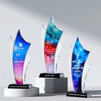 Coupes de trophées en cristal personnalisées, récompenses en verre pour la reconnaissance des employés d'entreprise, champions sportifs, anniversaire de partenariat