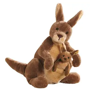 Úc Dễ Thương Mẹ và Bé Kangaroo Plush Toy Bán Buôn Tùy Chỉnh Mềm Nhồi Plush Kangaroo