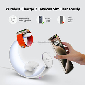 Adaptador de cargador de hogar inteligente multifunción inalámbrico para teléfonos móviles tabletas relojes con lámpara de ambiente LED RGB reloj despertador - Product Image 6