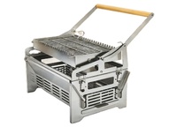 Barbecue au charbon de bois en acier inoxydable avec rôtissoire rotative réglable sans fumée pour restaurant, hôtel, traiteur, fête en plein air, buffet