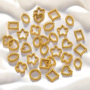 Anillos Conectores con Forma de Cuentas |   Eslabones Geométricos Cerrados de Acero Inoxidable Chapado en Oro PVD de 18K para la Fabricación de Joyería DIY - Product Image 1