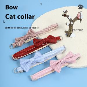 Venta directa del fabricante <span class=keywords><strong>Collar</strong></span> de lazo de moda occidental de estilo británico para cachorros <span class=keywords><strong>Collar</strong></span> de Mascota de nailon suave - Product Image 1