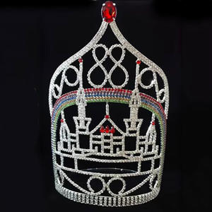 Luoyan Château Forme Beauté Pageant Couronnes Strass Couronne Ajuster Diadème Personnalisé - Product Image 3