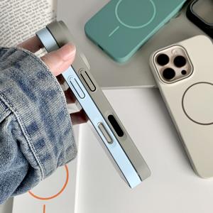 Matte Magnetic Silicone Phone Case for iPhone 17 Pro Max <strong>Simple</strong> Skin Texture Pure Color Anti-Drop Protective <strong>Cover</strong> for iPhone 16 - Product Image 3
