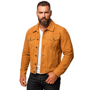 Hot Selling Vintage Selvedge Edge Denim Blazers Real Suede Trucker <b>Jacket</b> Man Blazers <b>Jacket</b> - Product Image 1