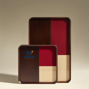 Plateau de service en bois laqué fait à la main de haute qualité nouveaux plateaux de service de couleur pour la vaisselle de restaurant alimentaire du Vietnam - Product Image 6