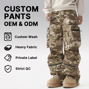 Pantalon cargo pour homme Hudao personnalisé, nouveau modèle vintage à imprimé <span class=keywords><strong>camouflage</strong></span>, coton lourd, durable, plusieurs poches à rabat - Product Image 1