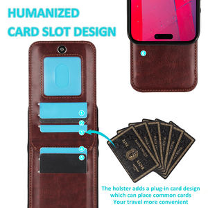 Soporte para tarjetas, funda para teléfono, soporte de cuero de imitación de lujo para <span class=keywords><strong>iPhone</strong></span> 17 <span class=keywords><strong>Pro</strong></span> <span class=keywords><strong>Max</strong></span> 16 Plus 15 14 13 <span class=keywords><strong>12</strong></span> - Product Image 4