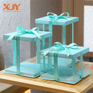 Xjy Cao Trong Suốt Inch Pet Lớn Vuông Nhựa Đám Cưới Hình Chữ Nhật Pop Bánh Bánh Hộp Với Biểu Tượng Tùy Chỉnh - Product Image 2