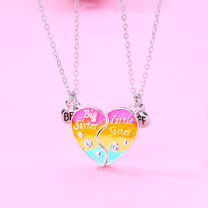 2 unids/set imán atractivo corazón collar Big Sister <span class=keywords><strong>Little</strong></span> Sister collares lindo mejor amigo collares joyería para mejor amigo - Product Image 4