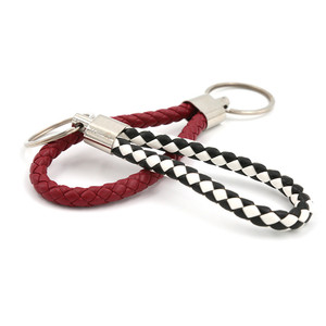 Venta al por mayor <span class=keywords><strong>de</strong></span> alta calidad hecho <span class=keywords><strong>a</strong></span> <span class=keywords><strong>mano</strong></span> colorido tejido llavero <span class=keywords><strong>de</strong></span> cuero - Product Image 4