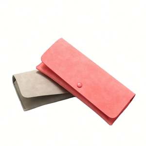 Estuche Protector para Gafas de Sol, Personalizado con Logotipo, Retro, Portátil, de Piel Sintética Rosa, Funda Protectora para Lentes - Product Image 1