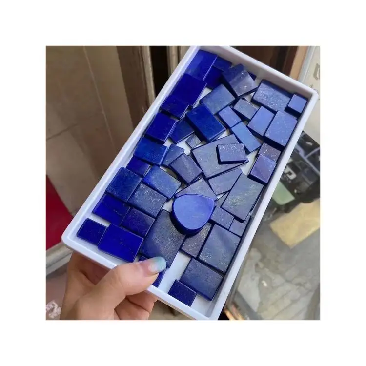 Batu permata kristal lapis lazuli bentuk bulat cabochon natural AA grade bentuk mewah untuk membuat perhiasan