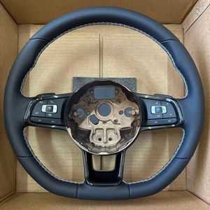 พวงมาลัยหุ้มหนังสำหรับรถยนต์ Volkswagen VW <span class=keywords><strong>Golf</strong></span> 6 <span class=keywords><strong>Golf</strong></span> 7 MK6 MK7 Mk7.5 GTI <span class=keywords><strong>Scirocco</strong></span> Polo GTS <span class=keywords><strong>R</strong></span> <span class=keywords><strong>Line</strong></span> Tiguan Passat <span class=keywords><strong>Scirocco</strong></span> - Product Image 1