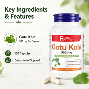 Suplemento Herbal Gotu Kola 500 mg de Fábrica GMP Shecome, Suplemento para Apoyar la Salud Inmunológica para Adultos, Cápsulas de Gotu Kola - Product Image 3