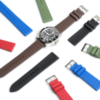 Bracelet de montre de luxe en caoutchouc FKM Tropical 20mm 22mm 24mm Bracelets de montre en caoutchouc fluoré Bracelets de montre de plongée