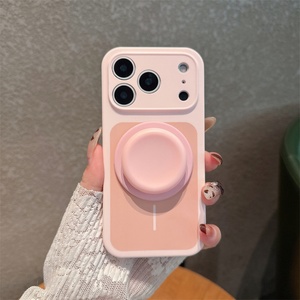 Liquid Silicone Contrast Color Block <b>Thin</b> <b>Ring</b> Magnetic Suction Bracket for iPhone 17 Pro Max 16 15 Phone Case - Product Image 5