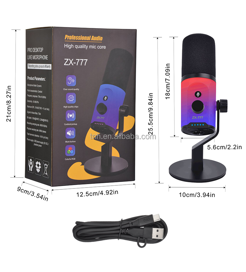 micchan TNH DY-ZX777 Dynamic USB XLR Microphone for Gaming, Podcasts