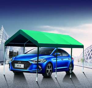 Tentes d'extérieur vertes à double couche en PVC et acier pour événements, auvent de toit de <span class=keywords><strong>voiture</strong></span> portable avec LOGO personnalisé, vente en gros - Product Image 3