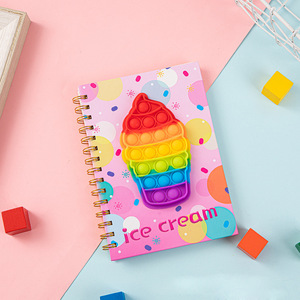 GF Multicolor Cute Cartoon A5 Spiral Notebook Stress Relief Silicone Bubble Metal Coil Student Memo <strong>Book</strong> <strong>Essential</strong> for School - Product Image 5