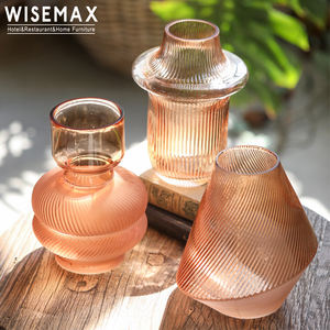 WISEMAX FURNITURE Nordic home decoration <span class=keywords><strong>vasi</strong></span> di fiori di colore trasparente piccoli <span class=keywords><strong>vasi</strong></span> di gemme di vetro rotondi per la camera d'albergo di casa - Product Image 5