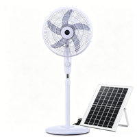 Ventilateur solaire 16 pouces 25W avec batterie lithium 10000mAh, panneau solaire mono 12W, commande manuelle à 3 vitesses, ventilateur sur pied d'urgence avec USB