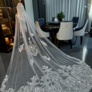 कारखाने कस्टम लक्जरी लंबे क्रिस्टल ब्राइडल घूंघट दुल्हन के लिए उच्च गुणवत्ता वाली शादी का घूंघट - Product Image 2