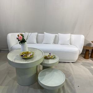 Sofá de Alta Calidad con Estructura de Madera, Tapizado en Tela de Poliéster Reciclado Blanco - Product Image 3