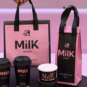 Sacs isothermes jetables personnalisés en aluminium pour plats à emporter, desserts, thé au lait, boissons froides, sacs d'emballage en tissu non tissé - Product Image 5