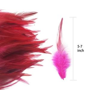 Happy Feather 100PCS Pluma de <span class=keywords><strong>gallo</strong></span> para manualidades, 5-7 pulgadas Plumas de cuello de faisán naturales Pendientes colgantes Atrapasueños Rosa - Product Image 2